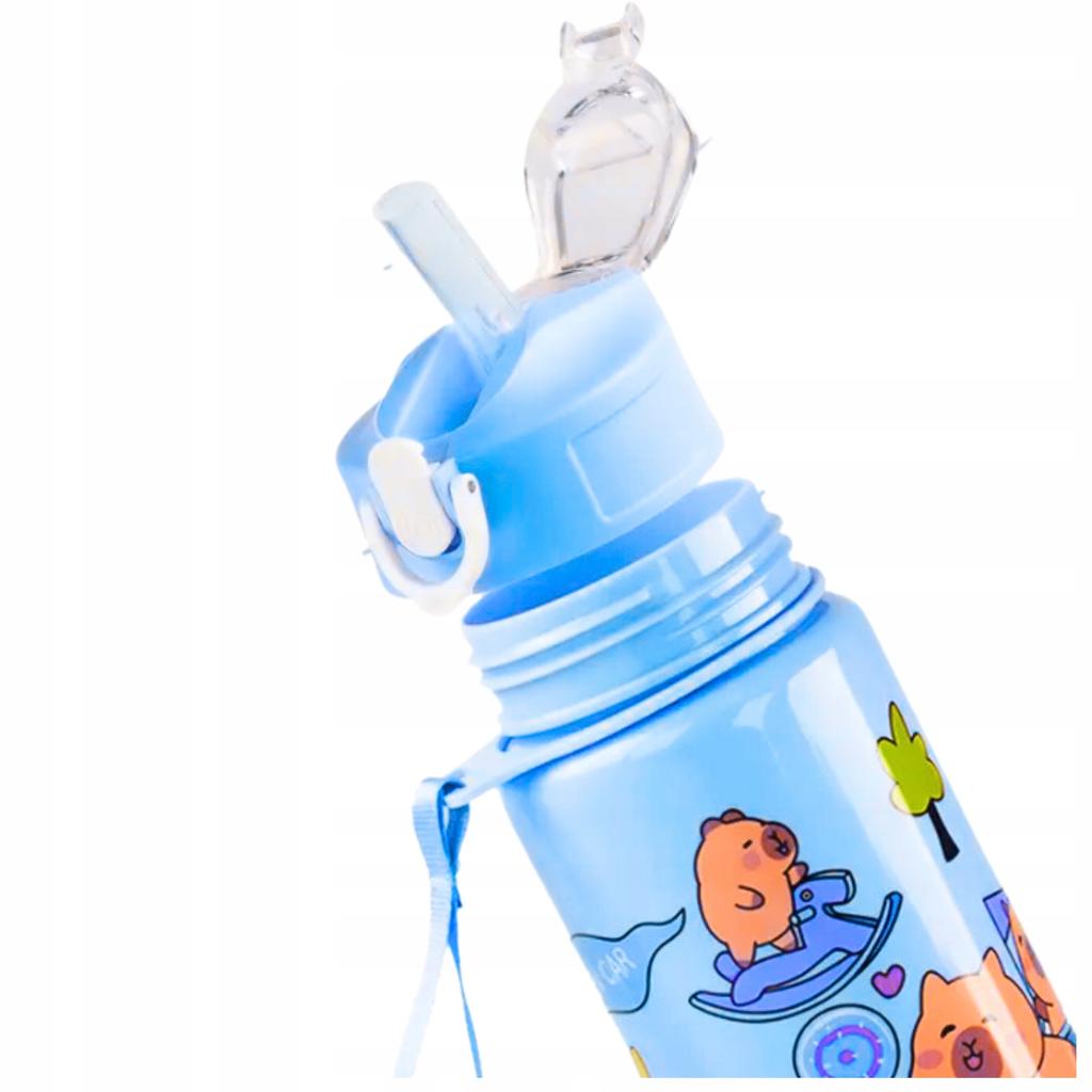 Capybara Water Bottle With Straw For Children To School 690 Ml