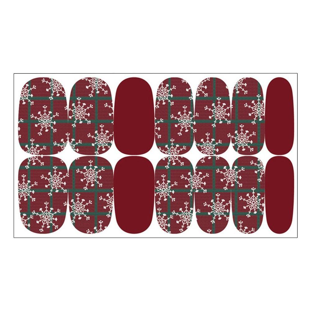 1Seet/14PCS Nail Art Christmas Nail Stickers Self-Adhesive Nail Polish Strips Full Stickers DIY