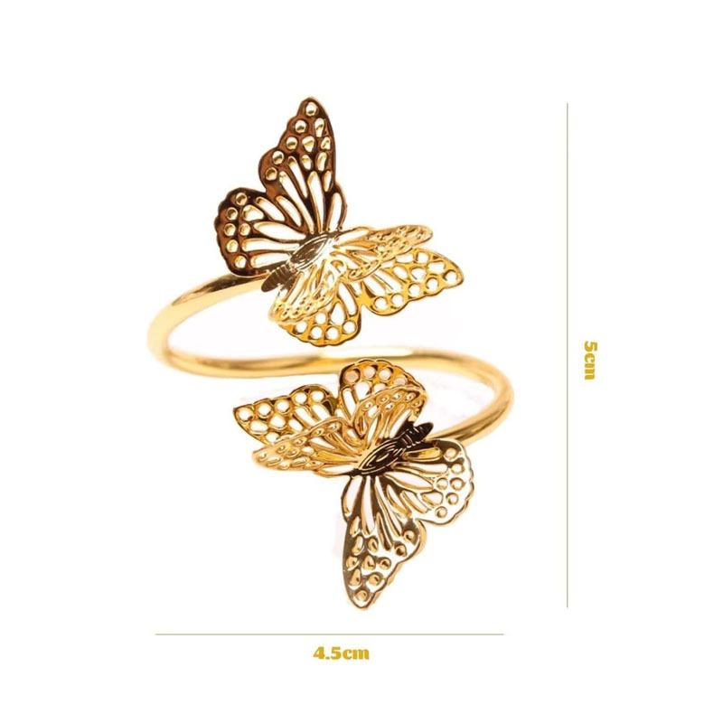 Valentijnsdag Dubbellaags Vlinder Servetring Bruiloft Tafeldecoraties Decoratieve Vlinderring voor Eettafeldecoratie