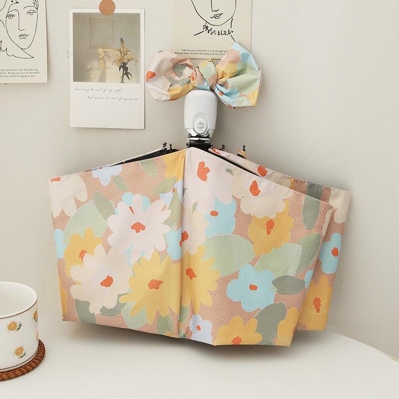 Instagram Style Sun Umbrella For Both Rain And Sunshine, Strawberry Rabbit Women'S Uv Resistant Fully Automatic Triple Fold Umbr