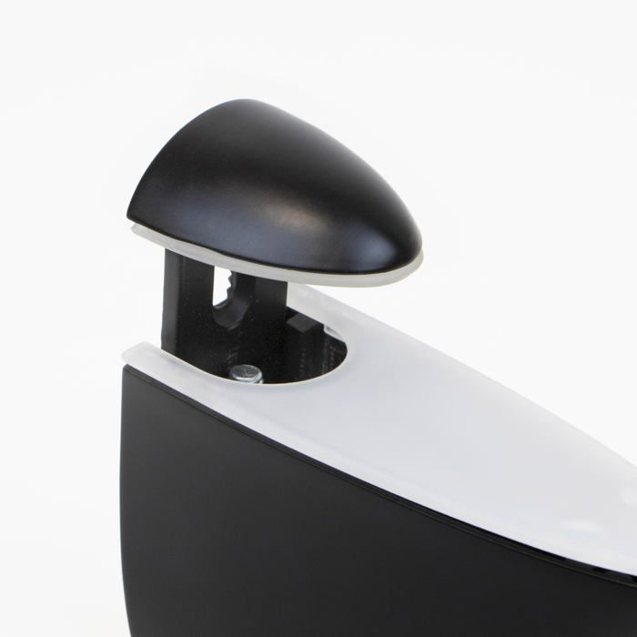 Emuca Pelicano Träger-Set für Holz- oder Glasböden, Kunststoff und Zamak, Schwarz lackiert