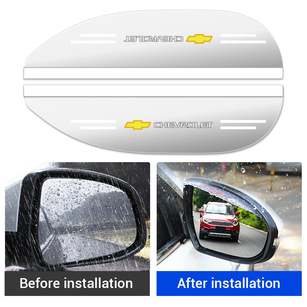 2Pcs Car Rear View Mirror Sticker Rain Shield Shade Cover Decoration For Chevrolet Cruze Colorado Spark Captiva Malibu Trax Aveo