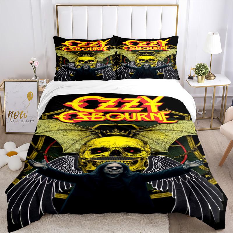 Ozzy Osbourne Dark Wings Print 3Pcs Bedding Setduvet Cover With 2 Bedropillowcase Home Birthday Gift