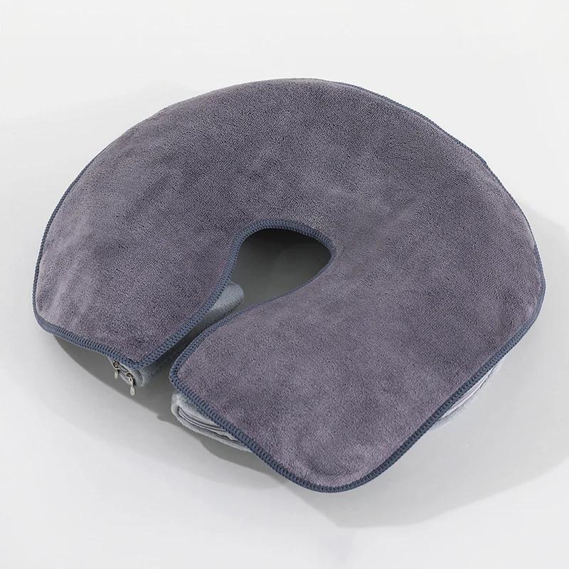 

1PCS Microfiber Head Pad Towels U-Shaped Facial Pillow Covers Thickened Headrest Cushion Facial Care Beauty SPA Massage Supplies темно-сірий