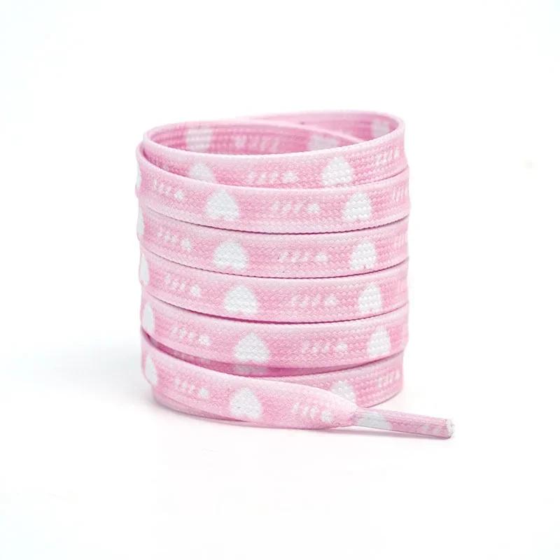 NEW Flat Pink Love Shoelace Personalized Valentine's Day Heart Shoelaces Rope Couples High Canva Sports Shoes Shoe Laces for AF1