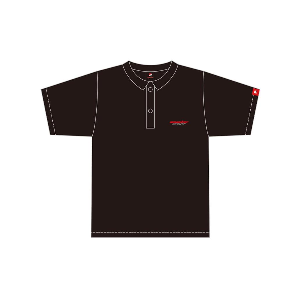Monster Sport Embroidered Polo Size Short Dry UV ZWS74KL Shirt, Black, L, Sleeve, Moisture-Wicking, Quick-Drying, Mesh, UPF20, Protection,