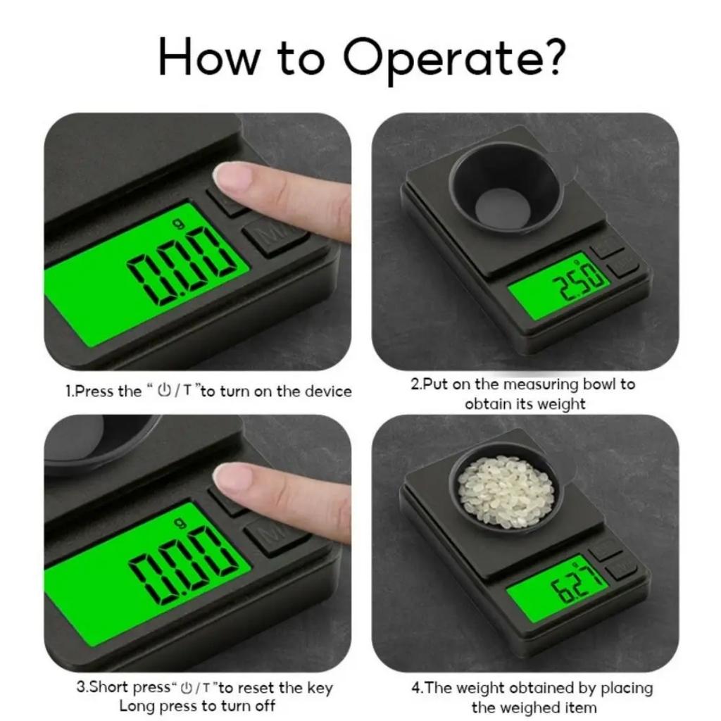 Digital Pocket Scale Weigh Gram Scale Accuracy 500g/0.01g Mini Jewelry Scale