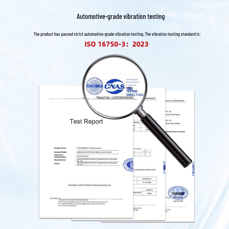 IP67 Automotive 100/1000BASE-T1 to RJ45 Ethernet Converter