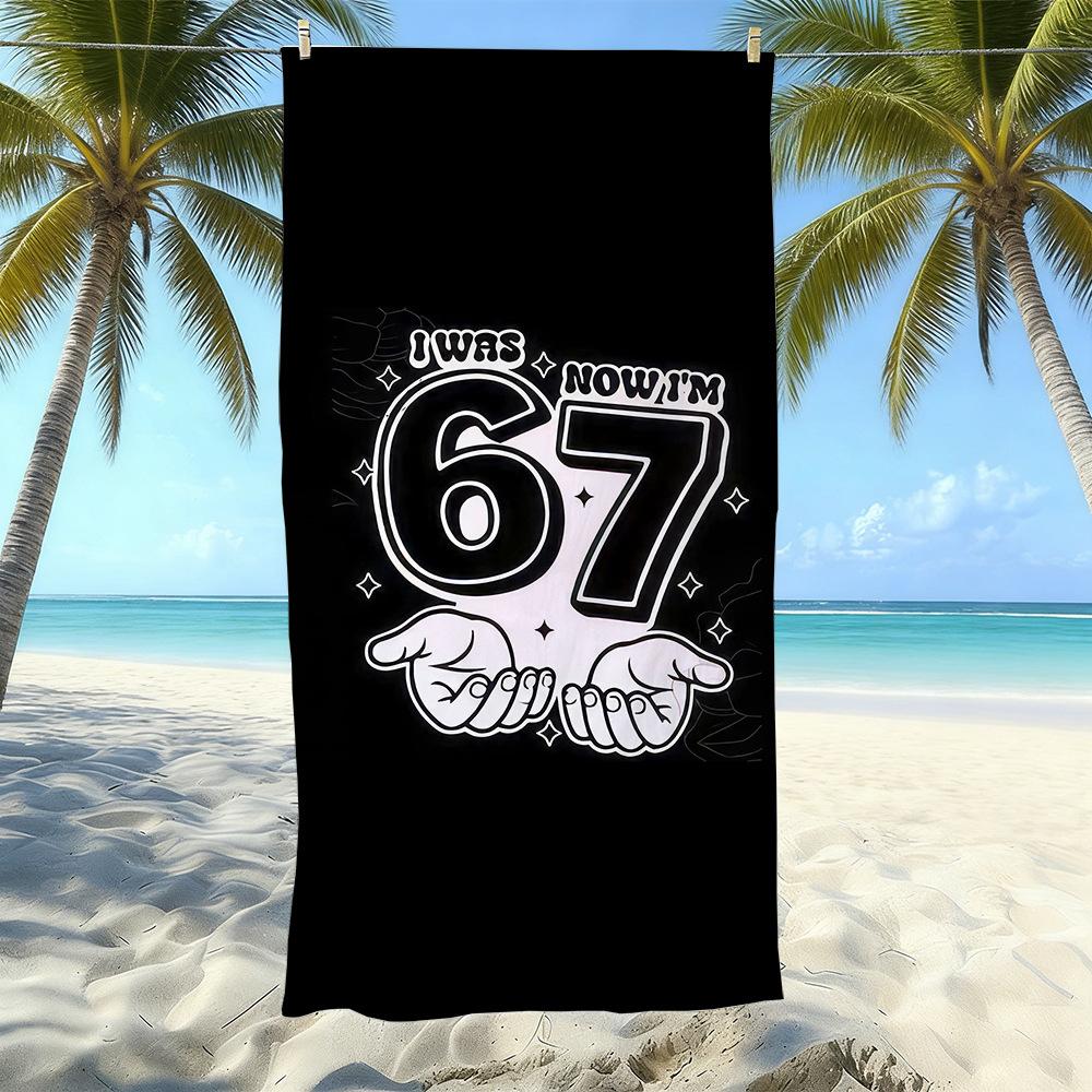 Explosives 67 Digital Bedrucktes Strandtuch Sandfest Absorbierendes Badetuch Meeresurlaub Schnelltrocknendes Handtuch