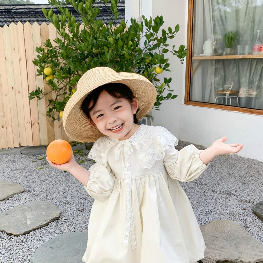 SLINX Baby Girl Dress with Detachable Cute Fluffy and Perfect for and Ages White Collar, Princess-Style Tunic, Gathered, Spring, Summer, Fall, 1-6