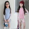 Girls' Swimwear Polyester Two-Piece Set for Middle-Aged Girls—Long-Sleeve Fashionable Patchwork Sporty-Casual Perfect for Hot Springs