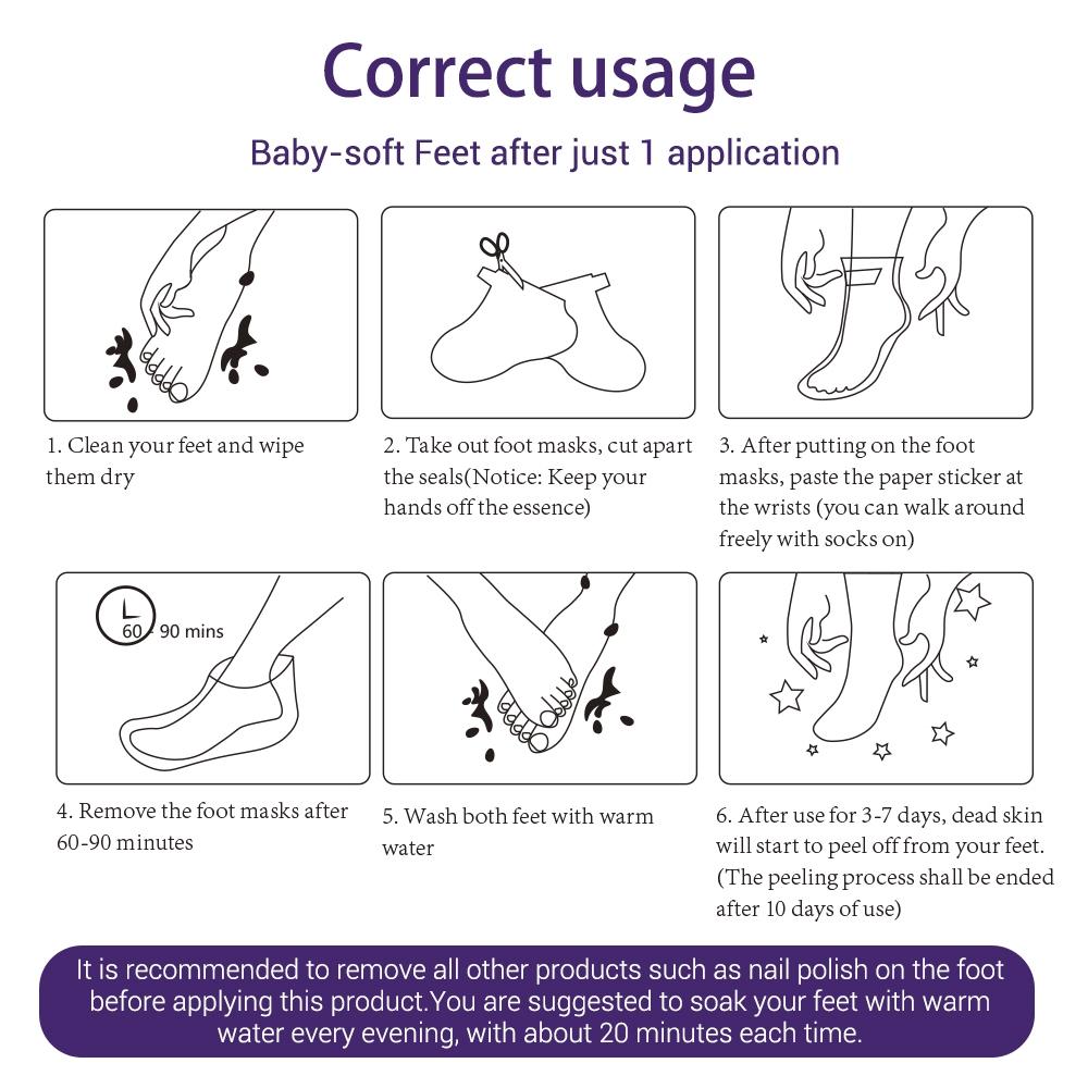 LANBENA Lavanta Ayak Peel Maskesi Ölü Deriyi Kaldır Ayak Maskesi Tırnak Eti Soyma Topuk