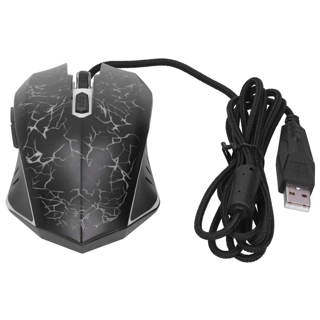 Mouse Wired Colorful Glowing Gaming USB Ultra Accuracy Internet Computer Accessories(Black )