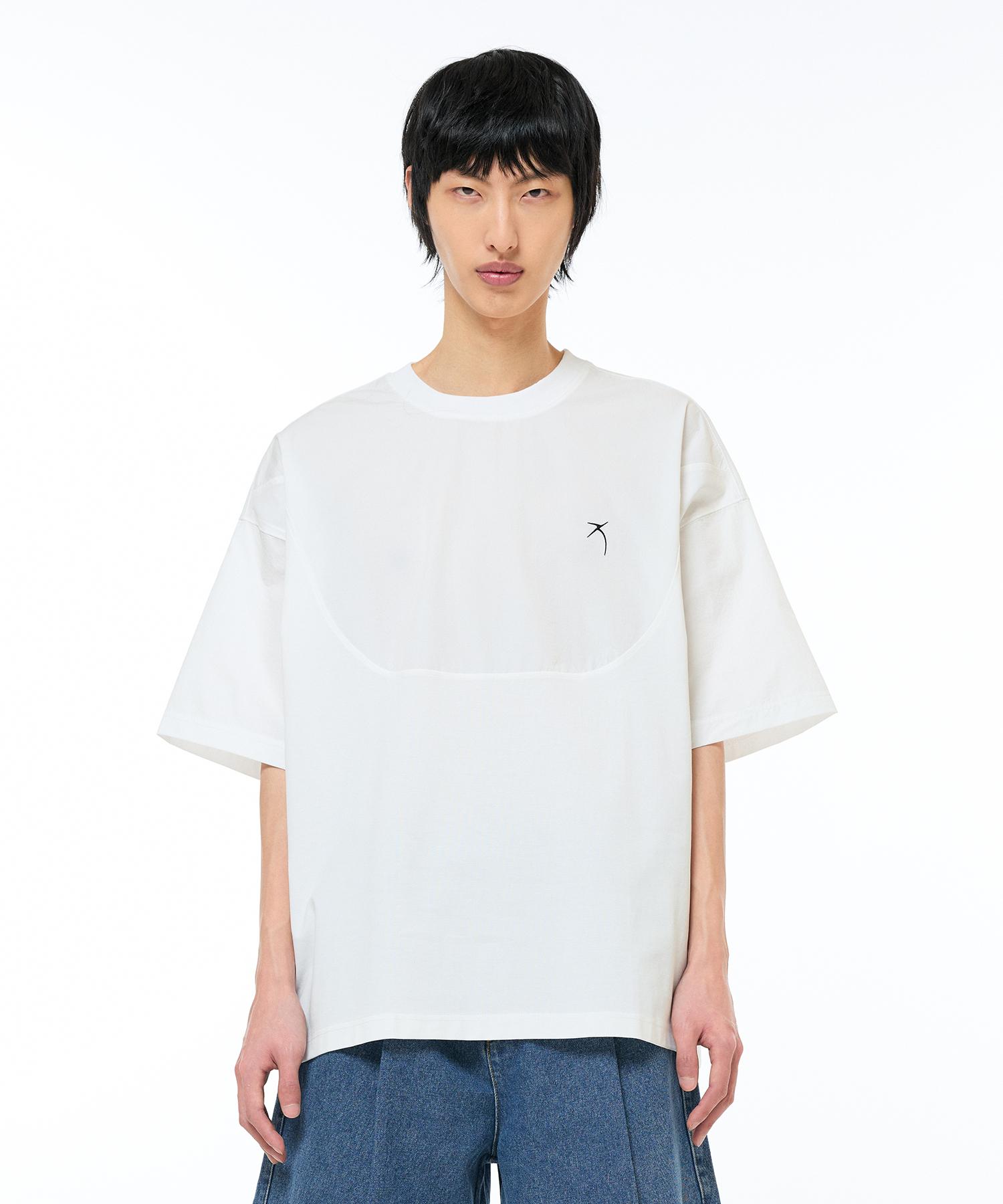 Zensai Round Cut Woven Mix T-Shirt Black/L