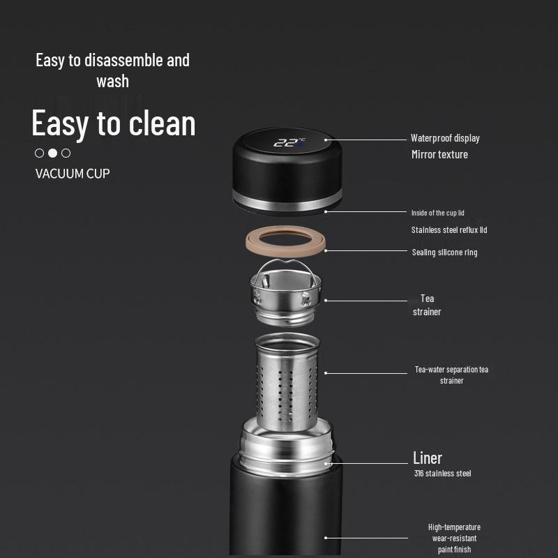 316 Stainless Steel Insulated Smart Water Bottle - Large Capacity, Portable, Customizable Gift for Men & Women