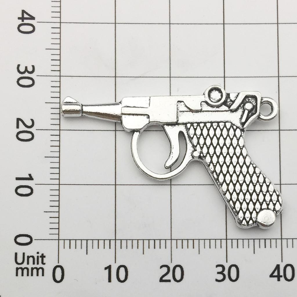 DIY Vintage Alloy Jewelry Accessories Ancient Silver Gun Weapon Bullet Necklace Bracelet Pendant Factory Direct Sales