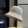 High-quality New Summer Knitted Fisherman Hat for Women, Hollowed-out Sun Protection Hat, Face-slimming Bucket Hat, Fresh and Stylish for Outings