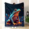Cute Tropical Frog Animal Print Throw Blanket 150x200cm Giant Fleece Cozy Home Decor for Couch Gift