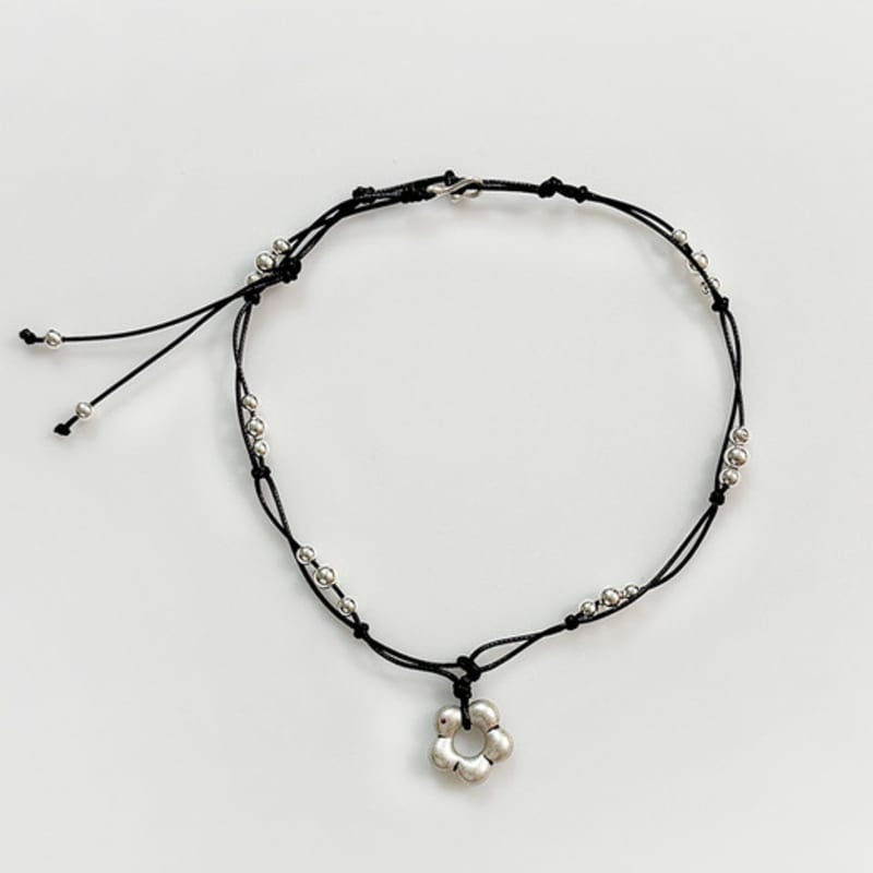 August Harmony Vintage Flower String Knot Necklace