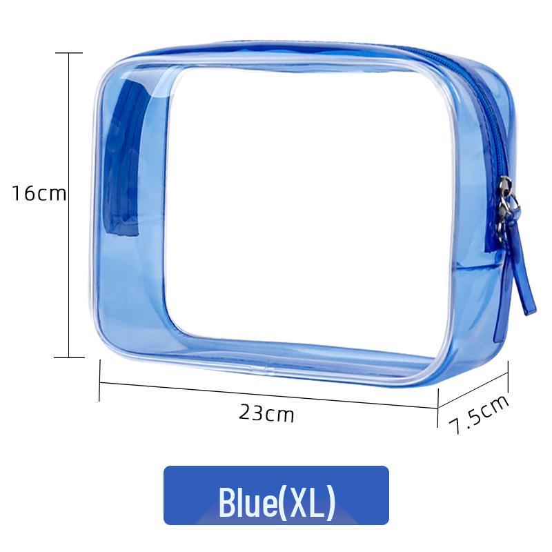 Large Transparent PVC Makeup and Toiletry Bag Set - Waterproof, Portable, Pink (2-Piece)