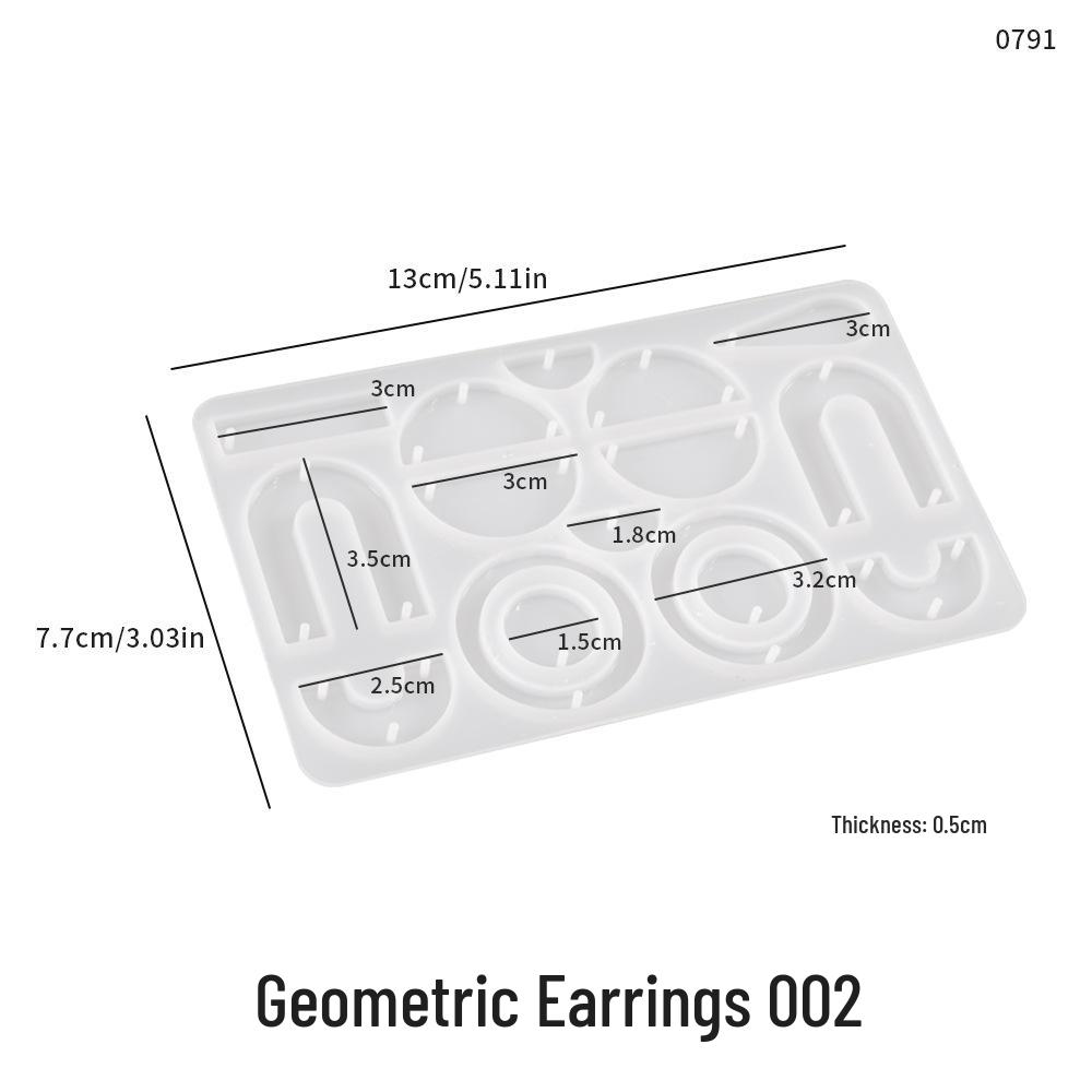 Poppy DIY Silicone Molds for Epoxy Resin: Arched, U-Shaped, Irregular Earrings, Pendants, and Charms.