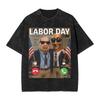Vintage Washed Tshirt Funny Brainrot Outer Space Meme Tung Sahur John Pork Selfie Tshirts Fashion Tee Shirt Male Summer Tops