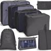 Travel Organizer Bag Set: 8-Piece Portable Suitcase Storage & Clothes Pouches - Large Capacity, Classified Organizers