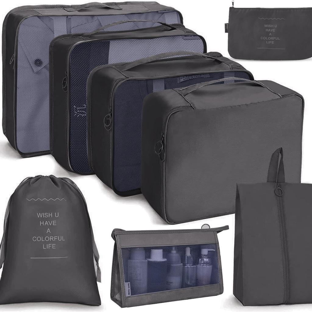Travel Organizer Bag Set: 8-Piece Portable Suitcase Storage & Clothes Pouches - Large Capacity, Classified Organizers