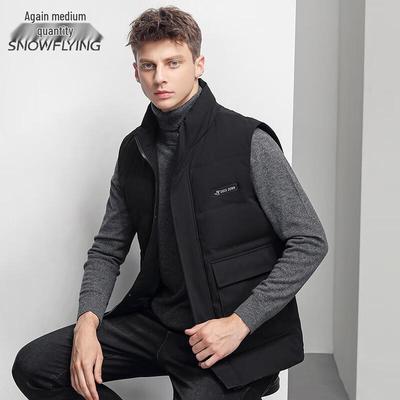 Men's Autumn/Winter Stand-up Collar Short Duck Down Vest
