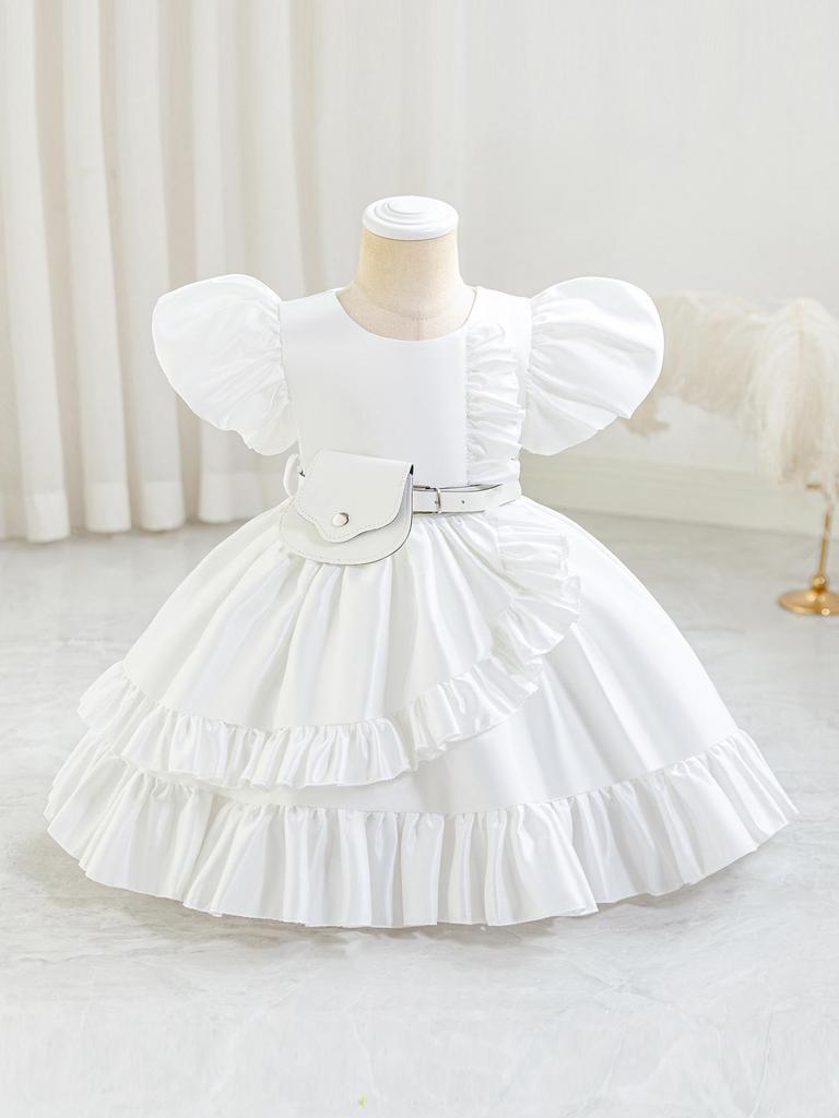 Stylish Princess Dress for Girls - Christmas & Birthday Satin Gown