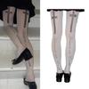 Gothic Tights Leggings for Women Fashionable Japanese Style Crosses and Letter Print White Opaque Pantyhose Stockings