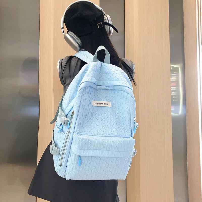 New high-value student schoolbag Korean version of fashion college style backpack large-capacity nylon cloth computer backpack tide