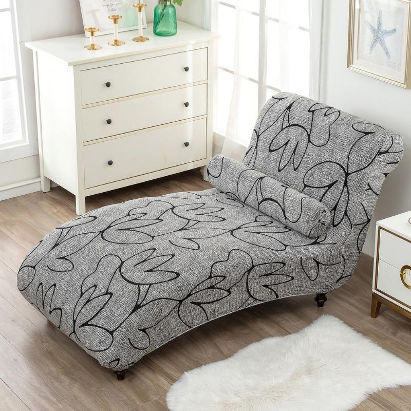 Stretch Armless Chair Protective Cover Elastic Velvet Chaise Longue Cover Sofa Bed Armcair Slipcovers Home Living Room Decor
