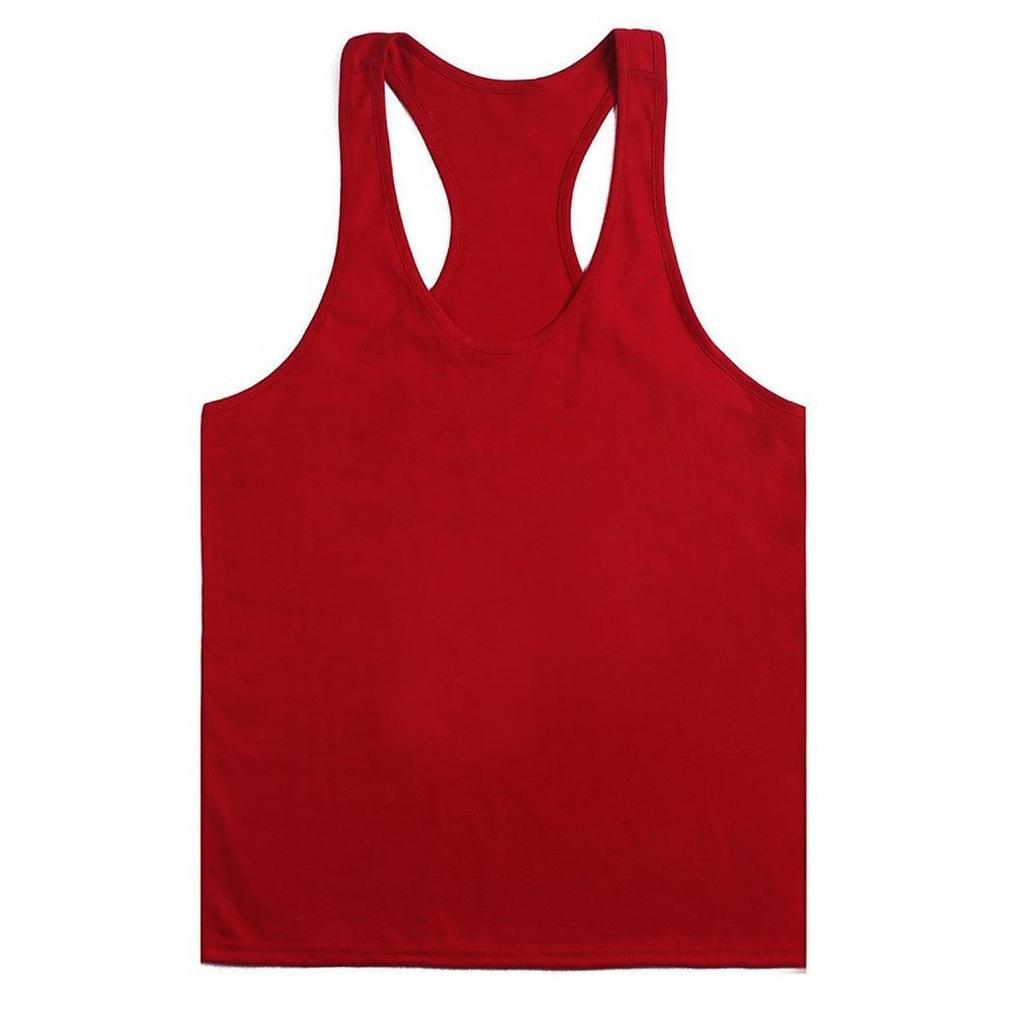 Men's Plus Size Solid Racerback Tank Top - Elastic Cotton Blend for Gym Training