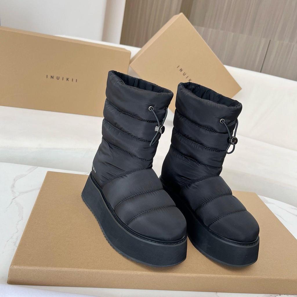 Inuikii Women's Waterproof Down Snow Boots: Warm, Height-Enhancing Mid-Calf Boots with Thick Sole for Autumn/Winter