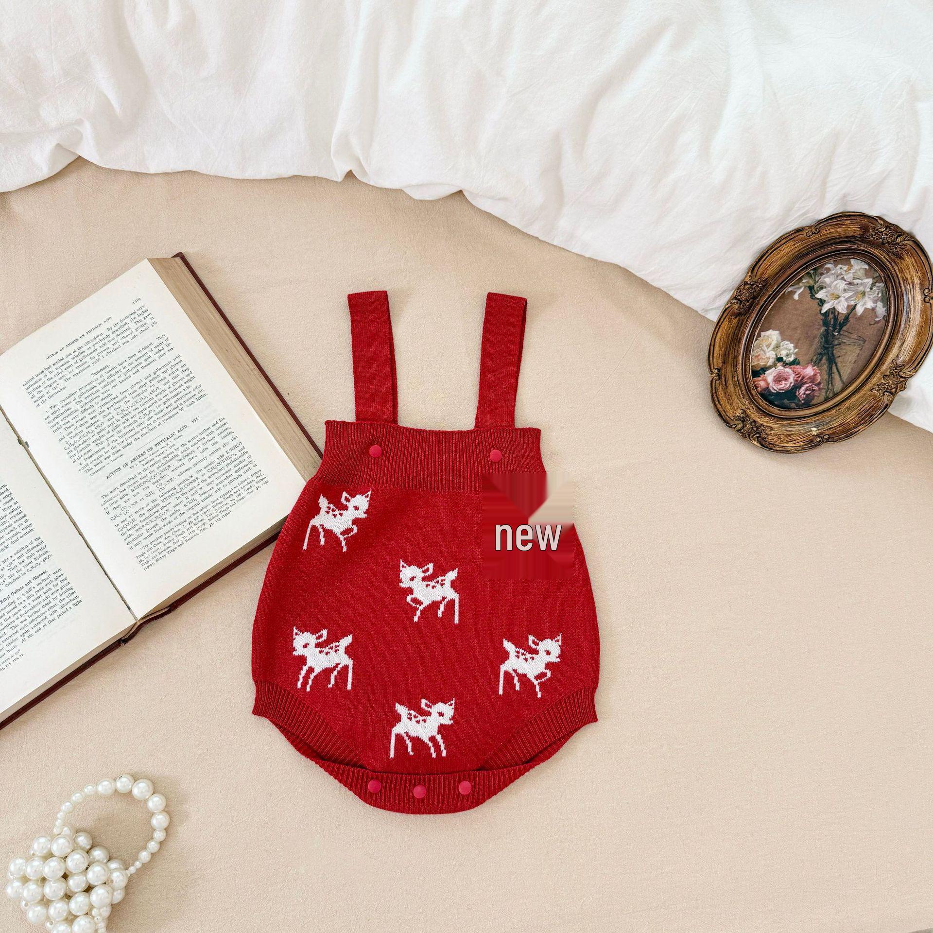 

Комплект вязаного жаккардового ромпера и кардигана с оленями для младенцев, для мальчиков и девочек - Осень/Зима 100 cm