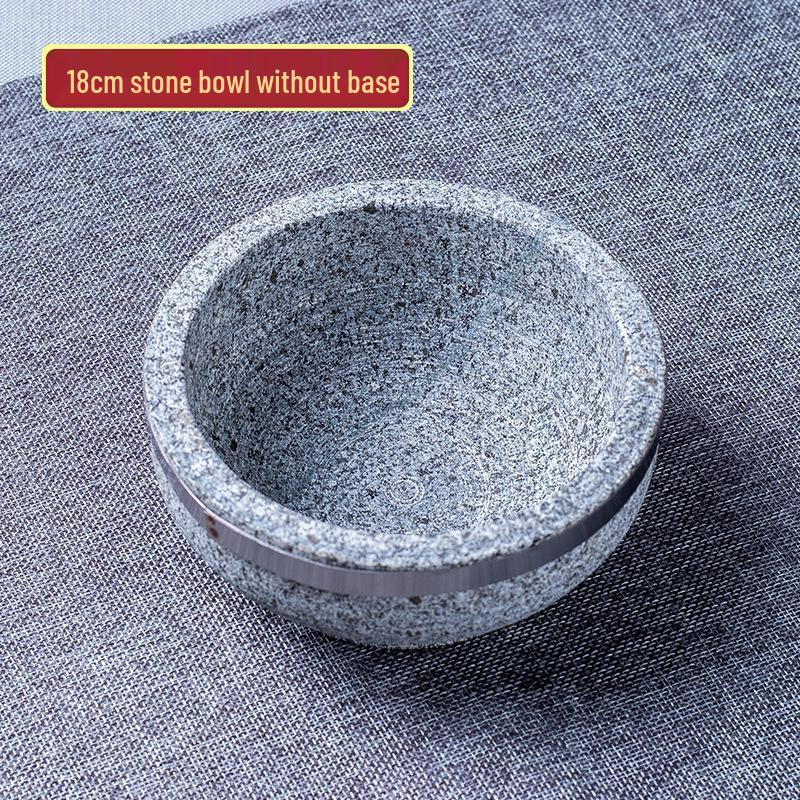 Korean Bibimbap Stone Bowl - Durable Natural Stone Earthenware for Cooking