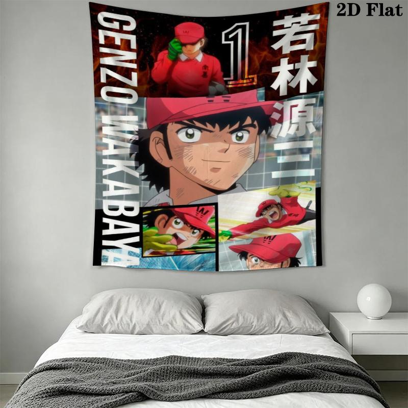 Captain Tsubasa Wall Tapestry Aesthetic Wall Hanging Printed Fabric Blanket Decorative Tapestries for Bedroom Living Room Home Decor