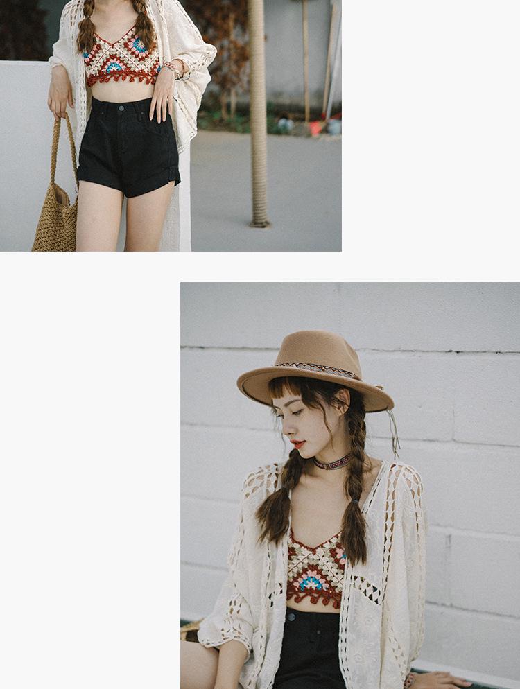 Meng De Ma Bohemisk ihålig kofta med fladdermusärm