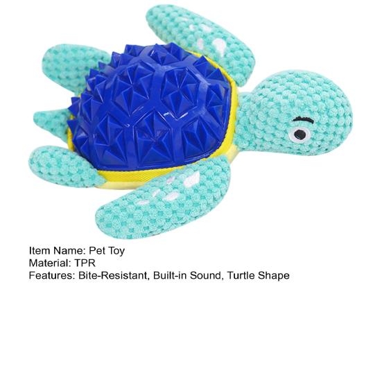 Pet Toy Molar Teeth Guard Soft Tough Chew Toy Turtle Shape Bite-Resistant Tooth Cleaner Dog Toy with Built-in