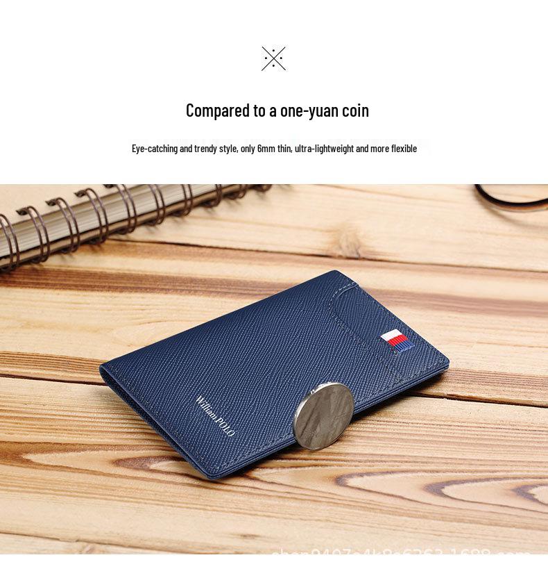 Emperor Paul Men's Genuine Leather Ultra-thin Card Holder & Coin Purse