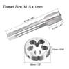 Uxcell Metric Tap and Die Set, HSS Machine Thread Tap, Alloy Tool, Steel with Round Thread Die, M15x1mm