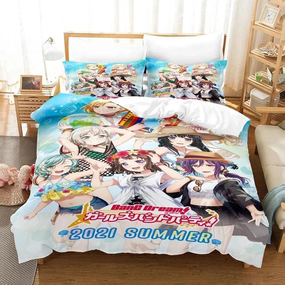3D Anime BanG Dream! Girls Band Party! Printed Bed Set Duvet Cover Pillowcase Bedding Set Bed Linen Sheet Quilt Cover Full Size
