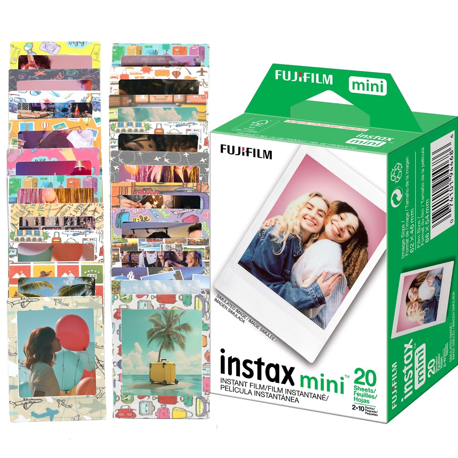 

Fujifilm Instax mini Instant Film + Sticker Frame Fujifilm Instax Prints Travel Package - Deluxe Set