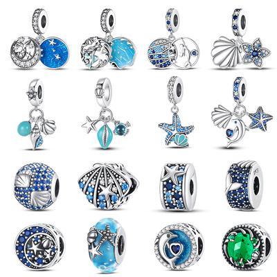 New 925 Sterling Silver Ocean Series Mermaids Shell Charms Beads Fit Fasion 925 Original Bracelets Fine Birthday DIY Jewelry