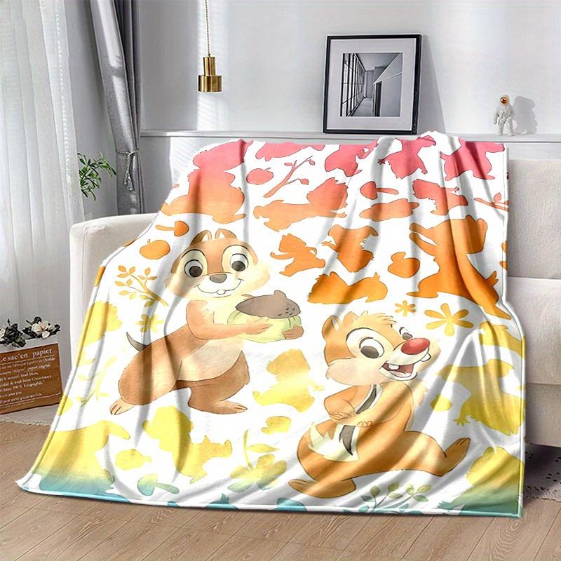 1pc, Charming Chip 'n' Dale Print Blanket Perfect for Home Decor, Couch Cover, Outdoor Use, Travel, Camping, Car, Beach, Office Nap Ideal