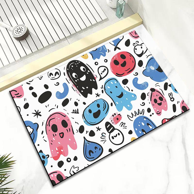 Household Diatom Mud Absorbent Non-slip Quick Dry Mat Bathroom Door Mat Cartoon Cute Funny Mat