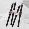 Retro Square Ladies' Quartz Watch with Leather Strap