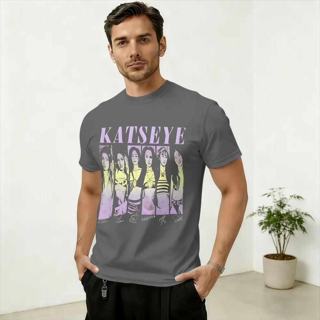 Unisex T-Shirt Kpop Katseyes Awesome 100% Cotton Tee Shirt Short Sleeve T Shirts Round Neck Clothes Party