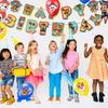 29Pcs Cartoon Dog Party Decorations, Cartoon Party Supplies - Dog Party Balloons Background Tablecloth and Dog Happy Birthday Banner Etc.